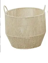 Cream Handcrafted Cotton Basket With Reinforced Handles – Woven Storage Solution 3