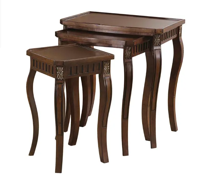 Daphne Warm Brown Nesting Table Set – Curved Leg Design With Three Sizes 1