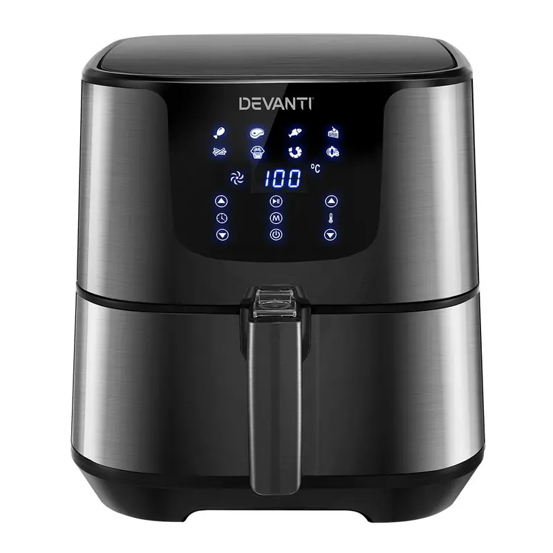 Devanti 7L Lcd Air Fryer Oven – Stainless Steel Healthy Cooking Appliance 1