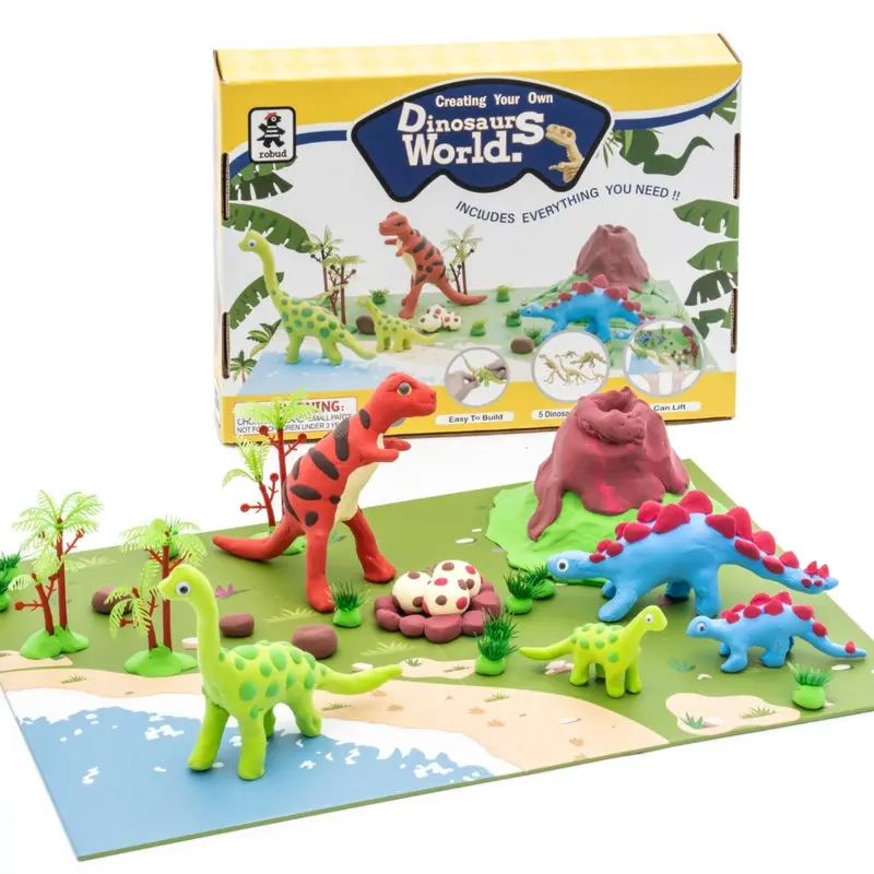 Dinosaur Modeling Clay Kit – Build-Your-Own Set Of 5 Prehistoric Figures 1