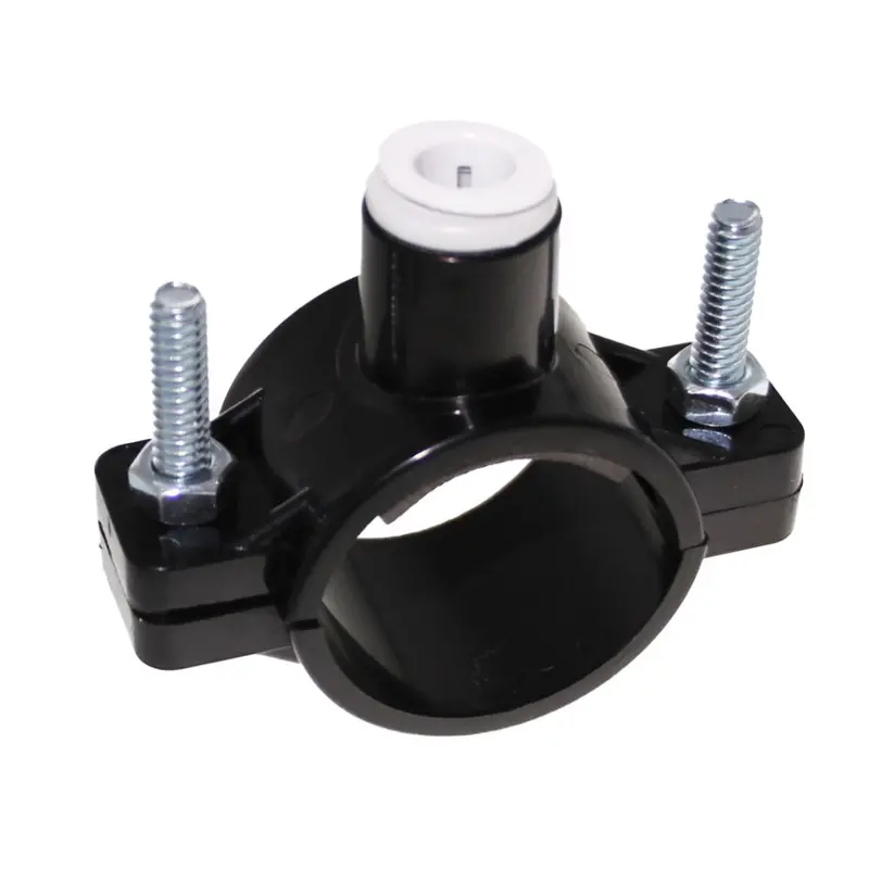 Drain Saddle With Gasket: 3/8" Quick-Connect For 1.5" Drain Pipe (Nxs Internal Use Only) 1