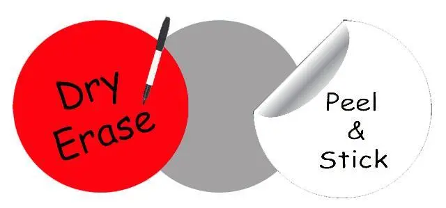 Dry-Erase Dot Wall Decals In Red, Gray, And White 1