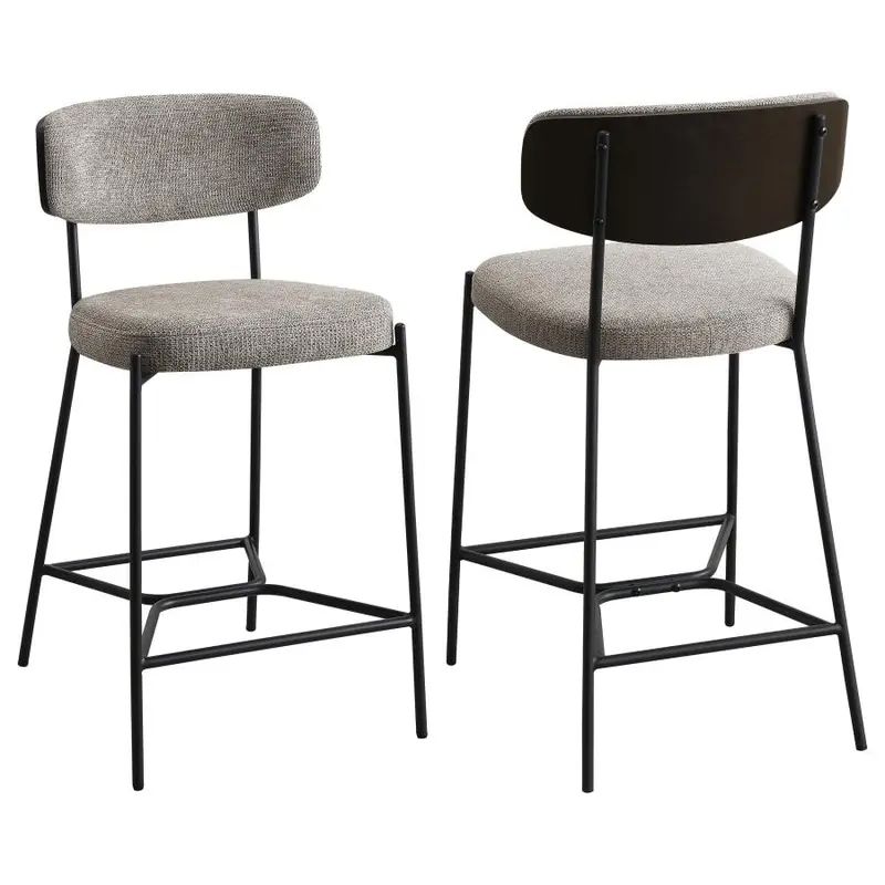 Elison Light Brown Counter Stool | Solid Wood Frame With Saddle-Style Seat And Footrest 1