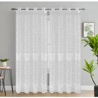 Embroidered Grommet-Top Curtain Panel For Easy Hanging 1