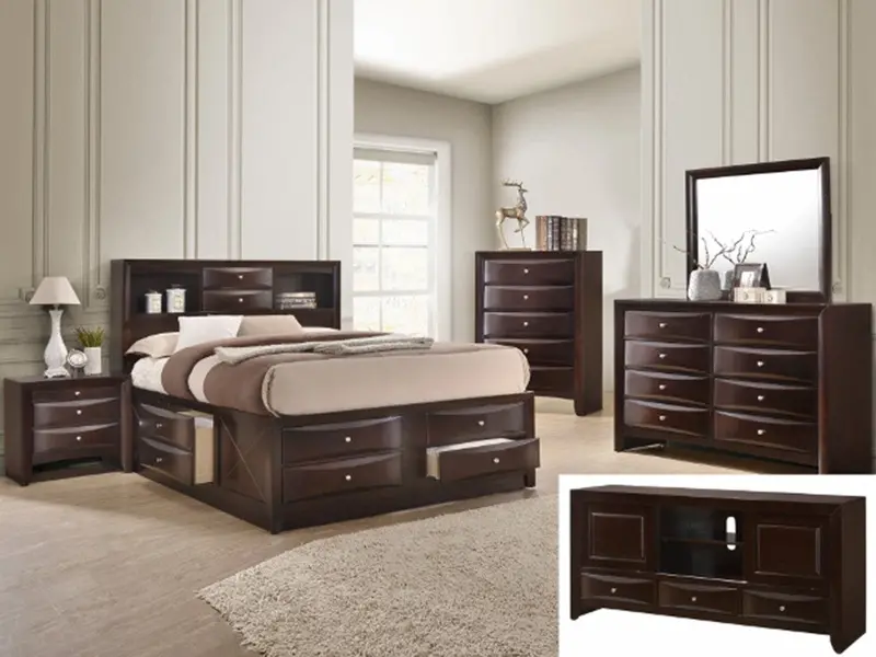 Emily King Storage Bedroom Set With Under-Bed Drawers 1