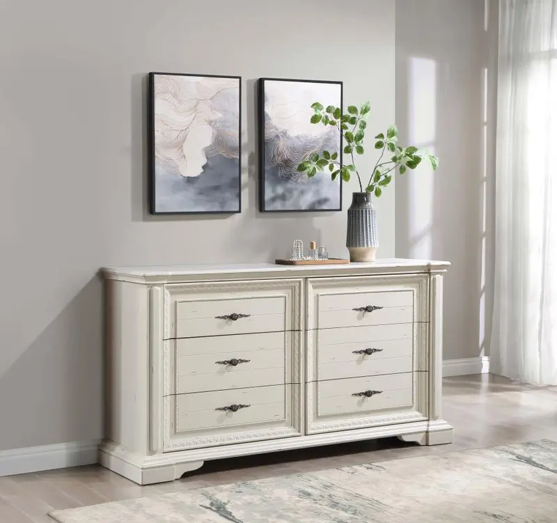 Evelyn Antique-White Bedroom Furniture Collection 1