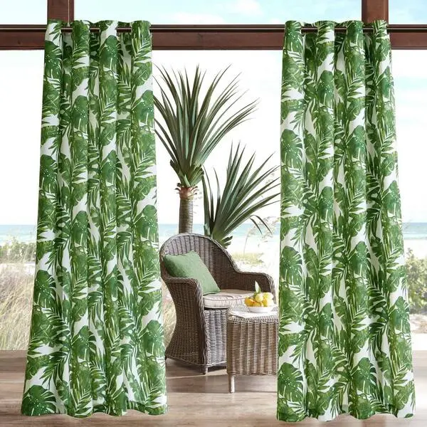 Everett Tropical Palm Print Window Panel 1