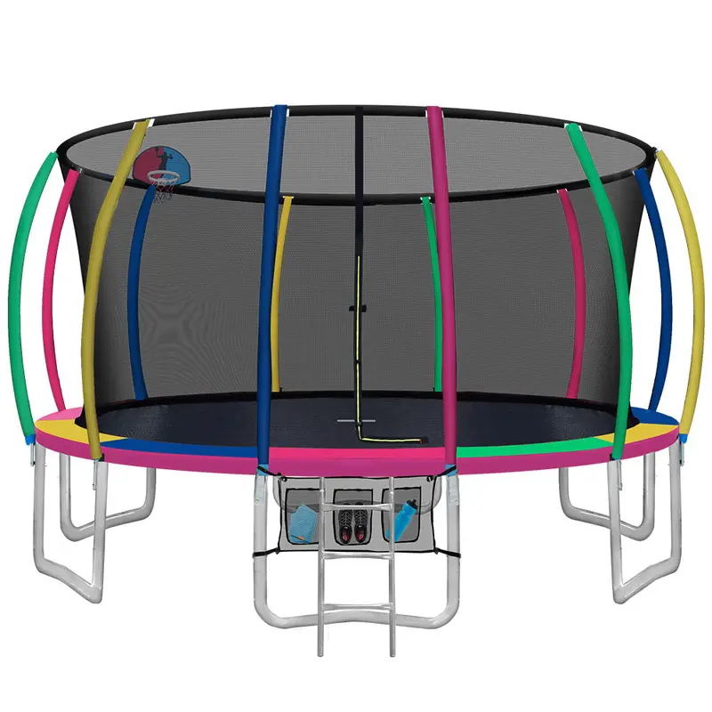 Everfit 16-Foot Round Trampoline With Basketball Hoop, Safety Enclosure, Padding, And Outdoor Play Set 1