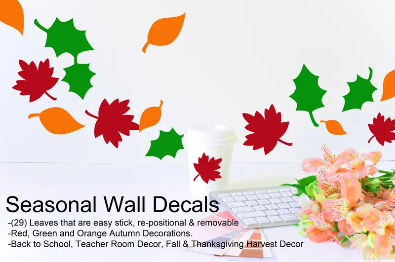 Fall & Autumn Leaf Vinyl Wall Decals – Seasonal Home Decor 1