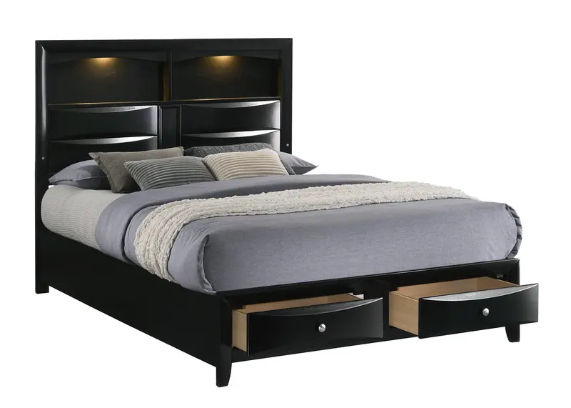 Fallon Led Platform Bed With Storage 1