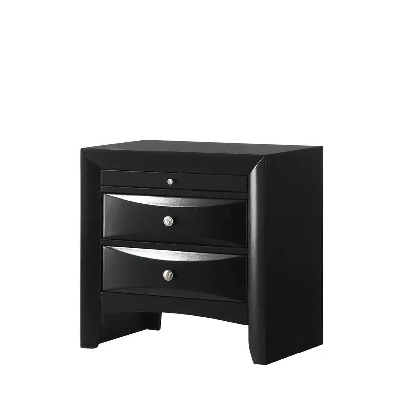 Fallon Matte Black Nightstand 1