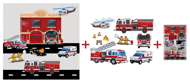 Fire Station Themed Room Decor Kit For Boys 1