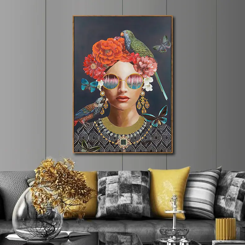 Floral Dahlia Canvas Print – 60 Cm × 90 Cm Framed Botanical Wall Decoration 1