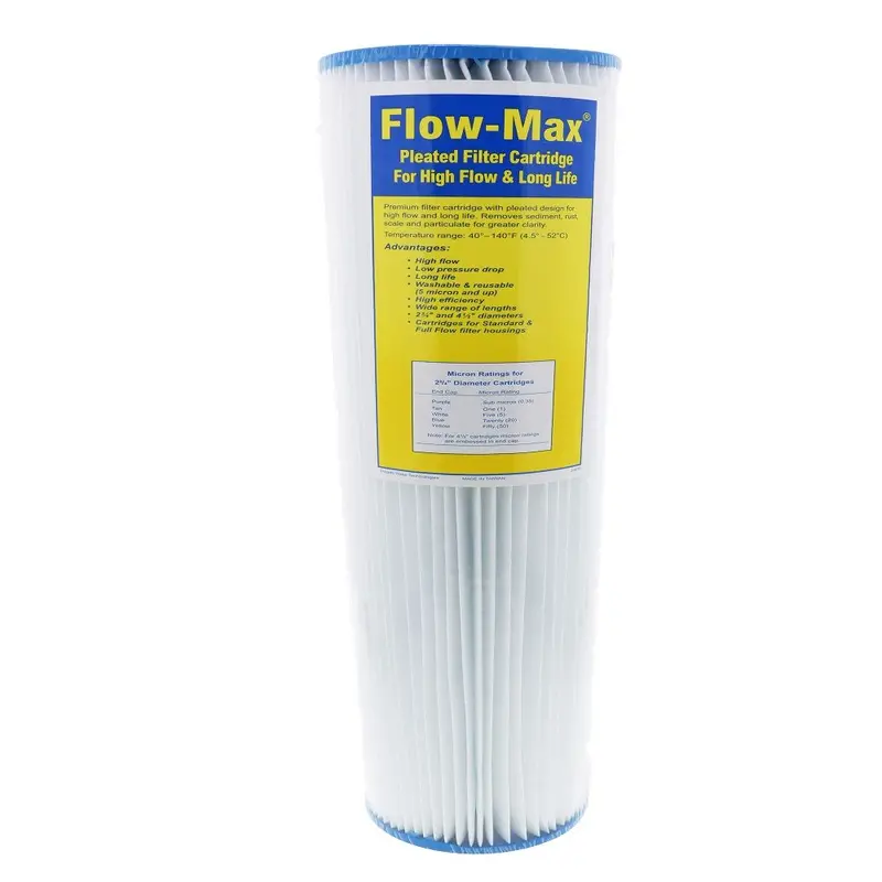 Flow-Max Bb Pleated Polypropylene Filter — 20" × 4.5", 50 Micron 1