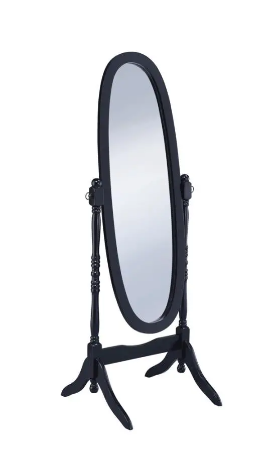 Foyet Oval Cheval Mirror – Full-Length Floor Mirror With Black Metal Frame And Adjustable Angle 1