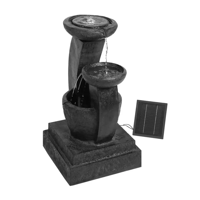 Gardeon 3-Tier Solar Fountain – Blue Outdoor Water Feature With Integrated Lighting 1