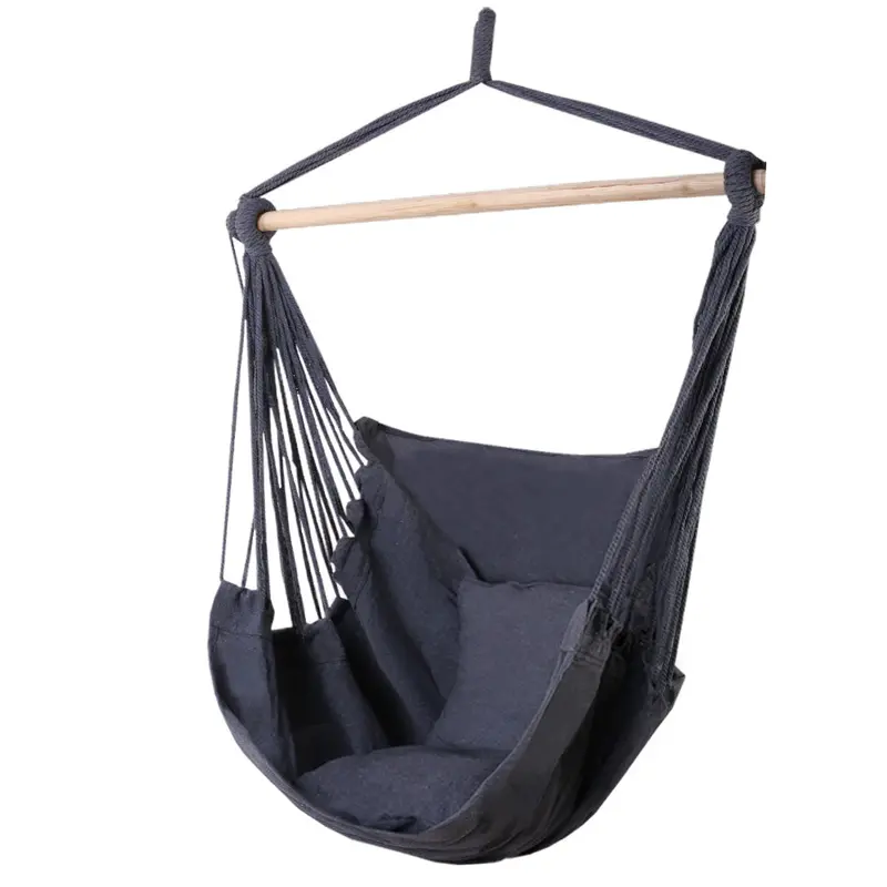 Gardeon Hanging Hammock Swing Chair – Soft Grey Fabric 1