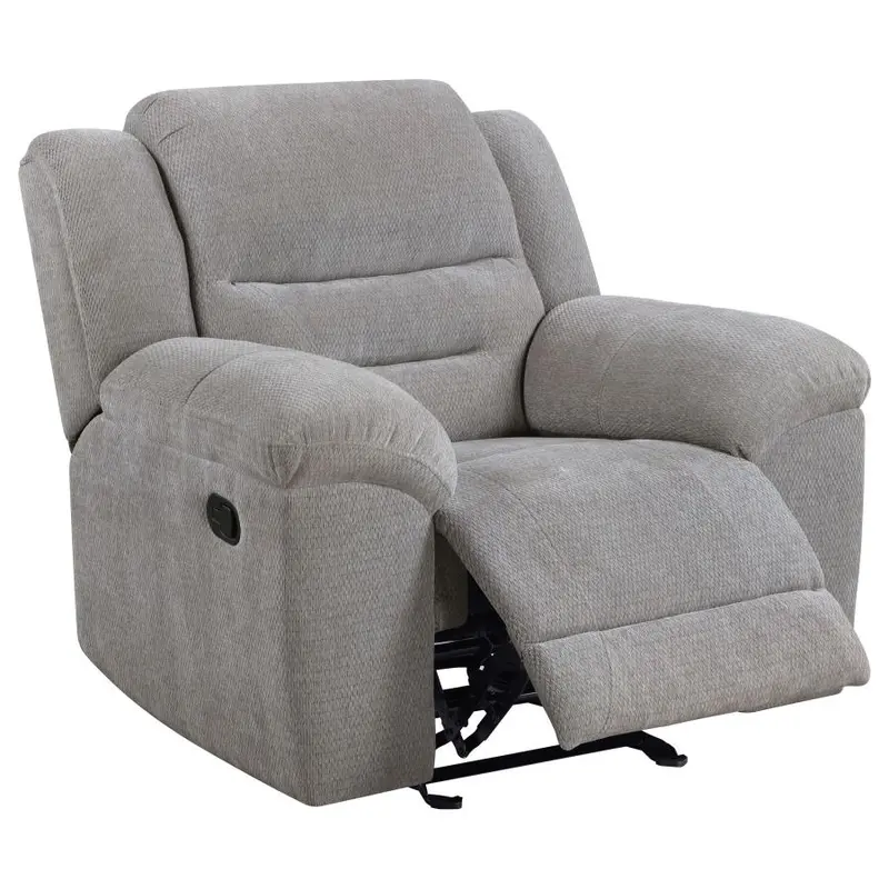 Gilson Grey Chenille Glider Recliner – Upholstered Rocking Lounge Chair 1