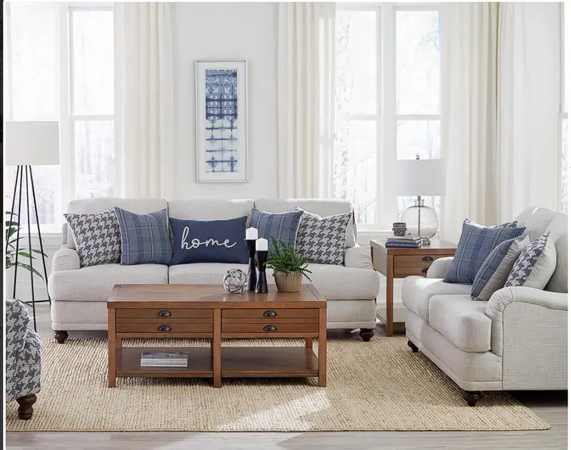 Glenn Light Grey Living Room Furniture Set 1