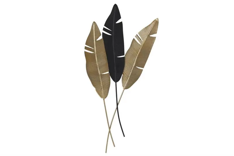 Gold Metal Leaf Wall Art – Handcrafted Decorative Panel 1