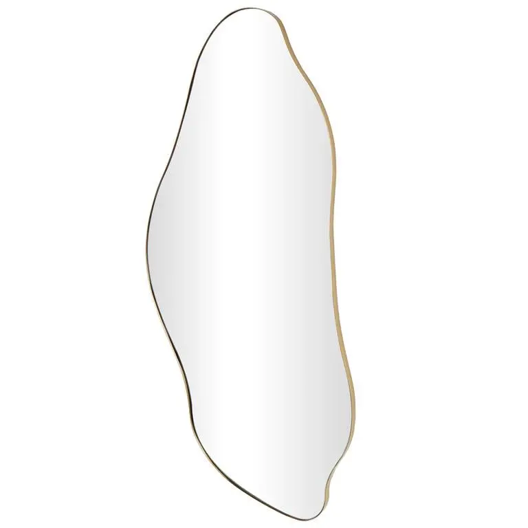 Gold-Tone Abstract Wavy Wall Mirror For Modern Interiors 1