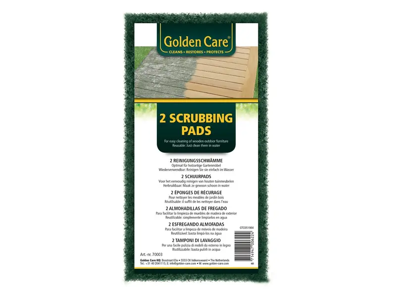 Golden Care Dual-Surface Scrubbing Pads (2-Pack) – Green 1