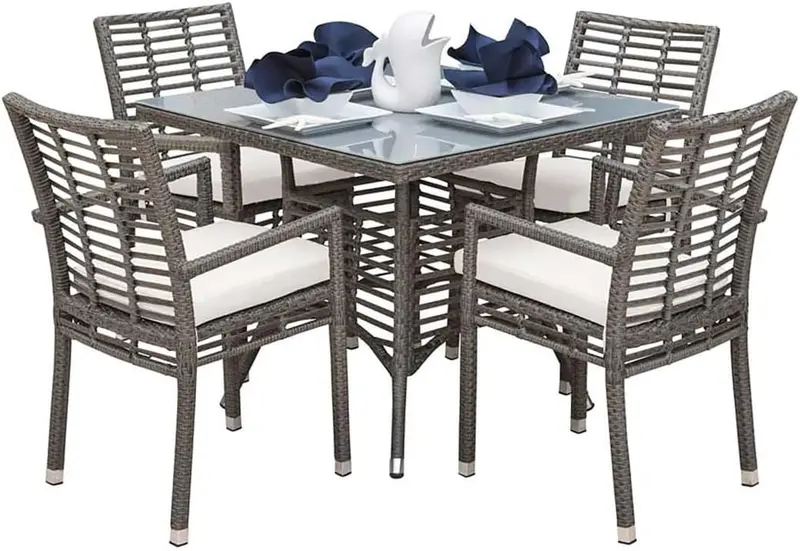 Graphite-Finished 5-Piece Dining Table Set 2