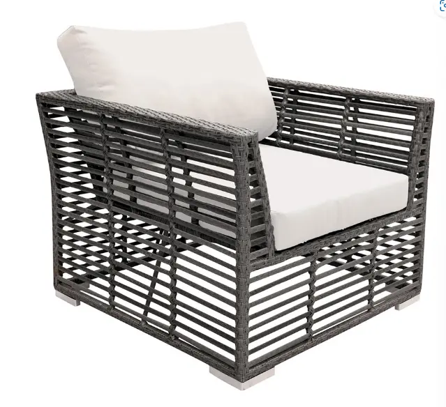 Graphite-Toned Lounge Chair With Plush Cushioned Seating 1