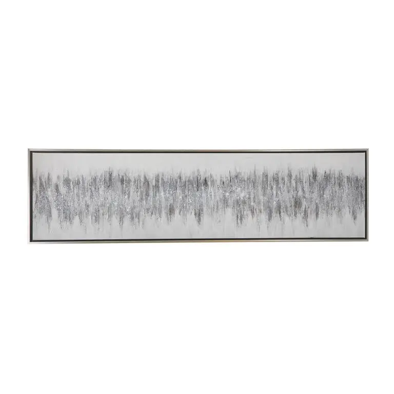 Gray Abstract Canvas Art Print With Sleek Silver Frame 1