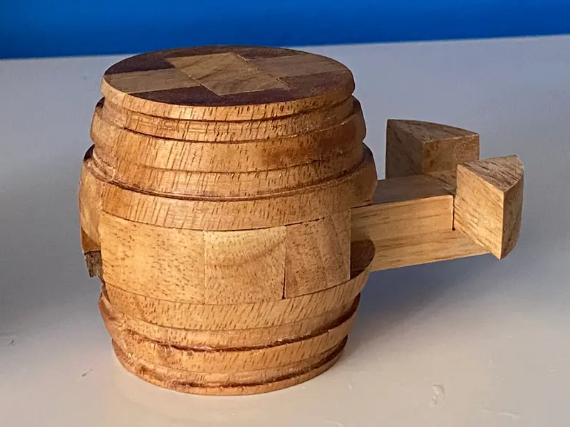 Handcrafted Wooden Barrel Puzzle – 3D Brain Teaser For Adults & Kids 1