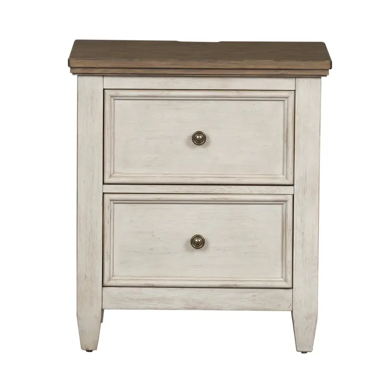 Haylee 26-Inch Nightstand – 2-Drawer With Built-In Usb Charging Ports 1