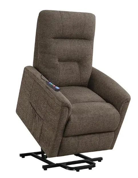 Henrietta Brown Power Lift Recliner – Motorized Lounge Chair With Storage Pocket 1