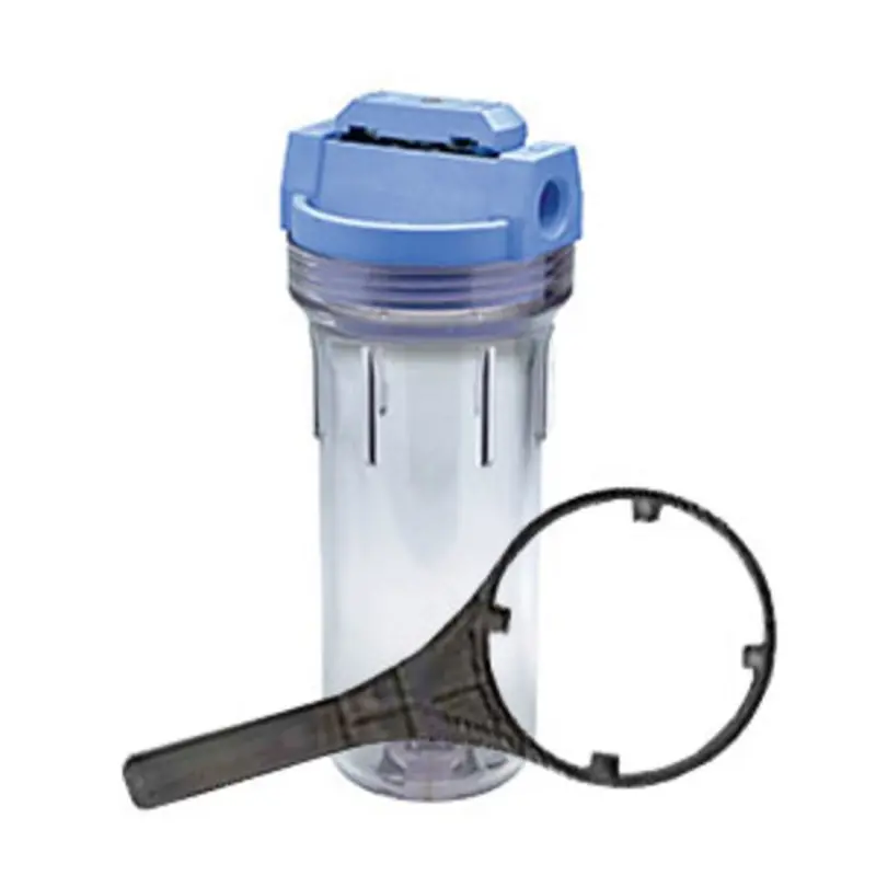 Hf-360 10-Inch Blue-And-Clear Standard Filter Housing With Pressure Relief – 3/4 Inch Fpt 1