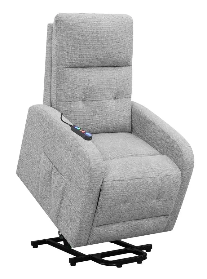 Howie Grey Tufted Power Lift Recliner With Heat, Massage, And Zero-Gravity Function 1