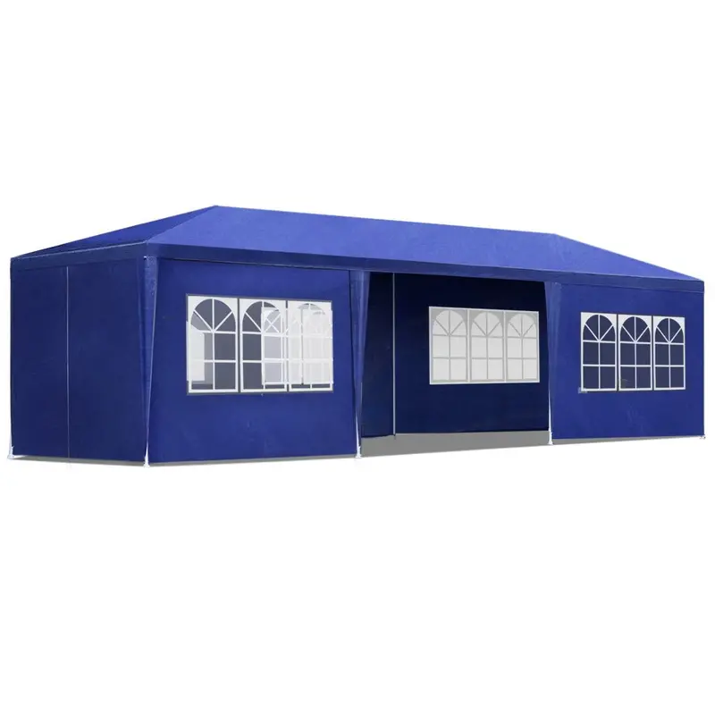 Instahut 3X9M Blue Canopy Gazebo – 8-Panel Outdoor Marquee With Side Walls For Camping 1
