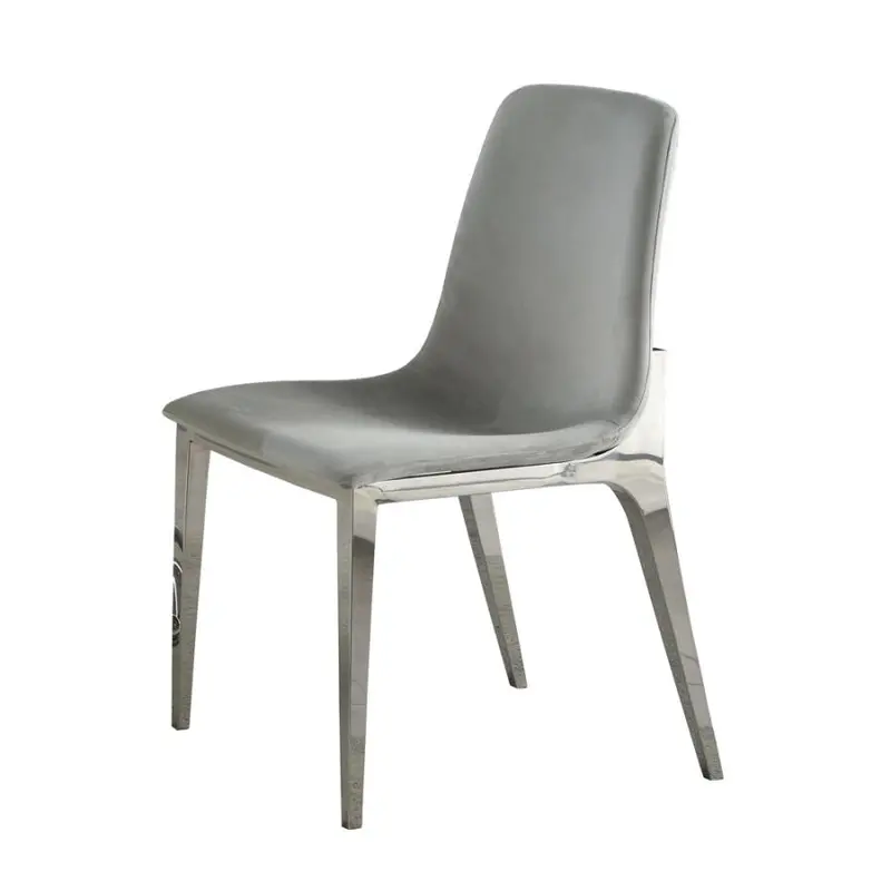 Irene Light Grey Upholstered Side Chair With Chrome Legs 1