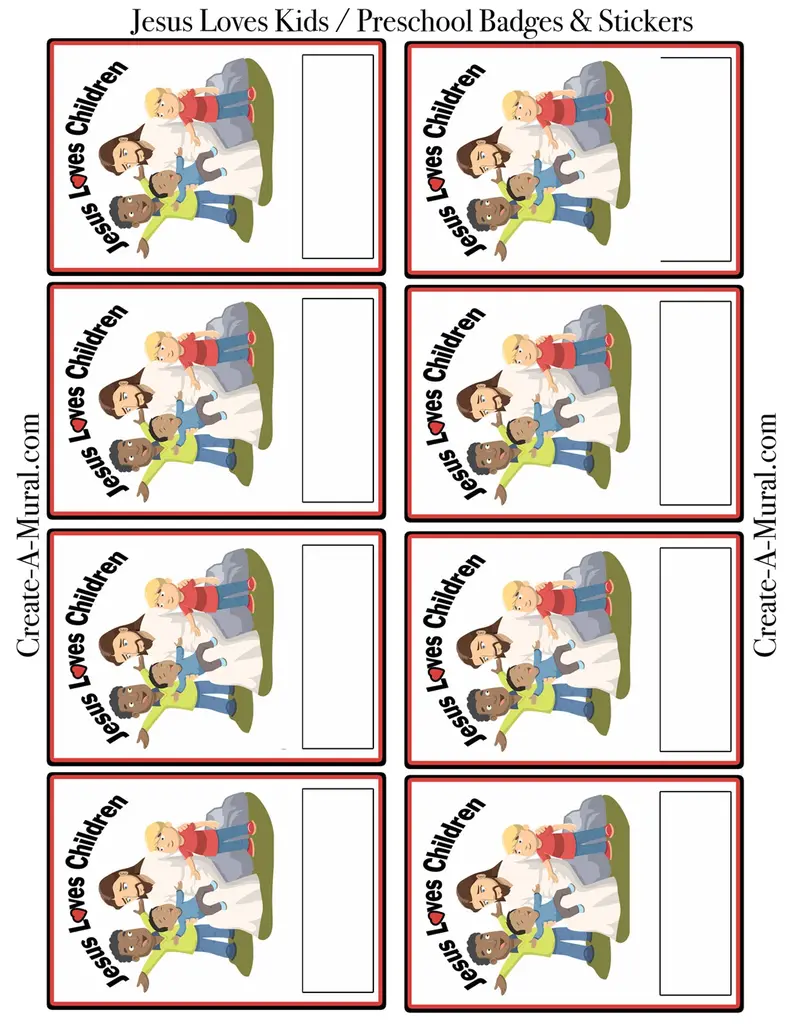'Jesus Loves Kids' Printable Name Tags & Stickers – Free Pdf Download 1