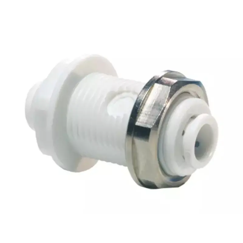 John Guest 1/4" Acetal Bulkhead Union – White 1