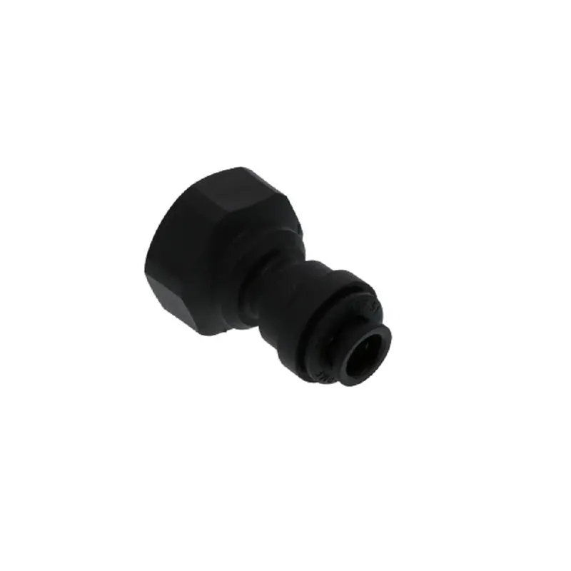 John Guest 1/4 In × 1/4 In Nptf Female Adapter – Black Polypropylene 1