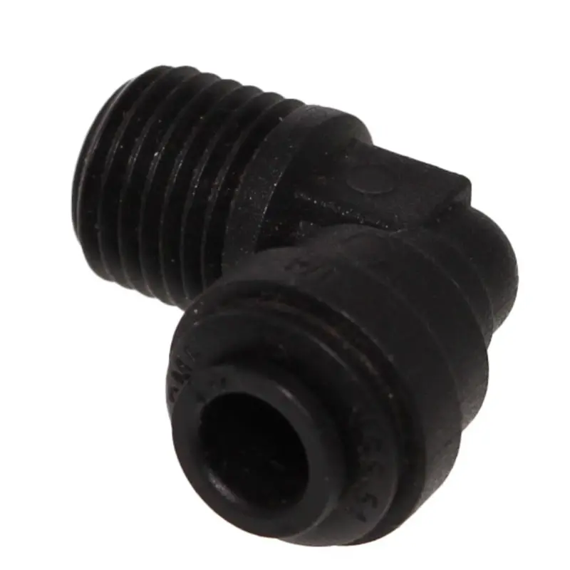 John Guest 1/4 In × 1/4 In Nptf Fixed Black Polypropylene Elbow 1