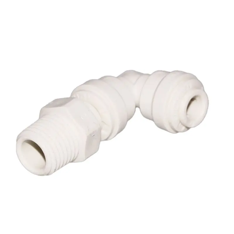 John Guest 3/8" × 3/8" Nptf Swivel Elbow Fitting – Polypropylene 1