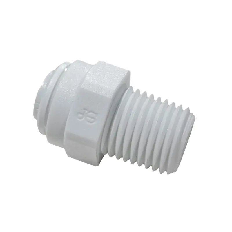 John Guest White Acetal Male Connector – 1/4" Mnpt × 1/4" Mnpt 1