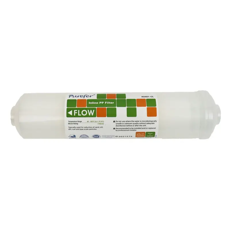 K33 11-Inch Inline 5-Micron Polypropylene Filter – Clear Housing 1