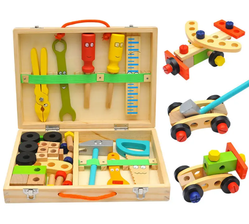 Kids Pretend Play Carpenter Tool Set – Portable Carry Case Included 1