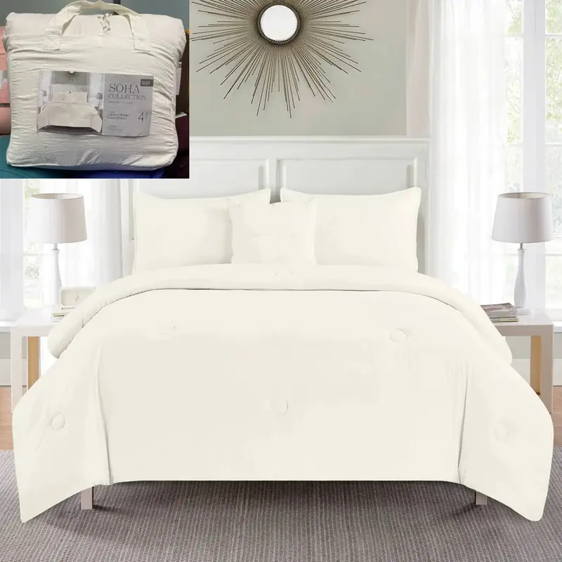 King-Size 4-Piece Comforter Set With Coordinated Bedding 1