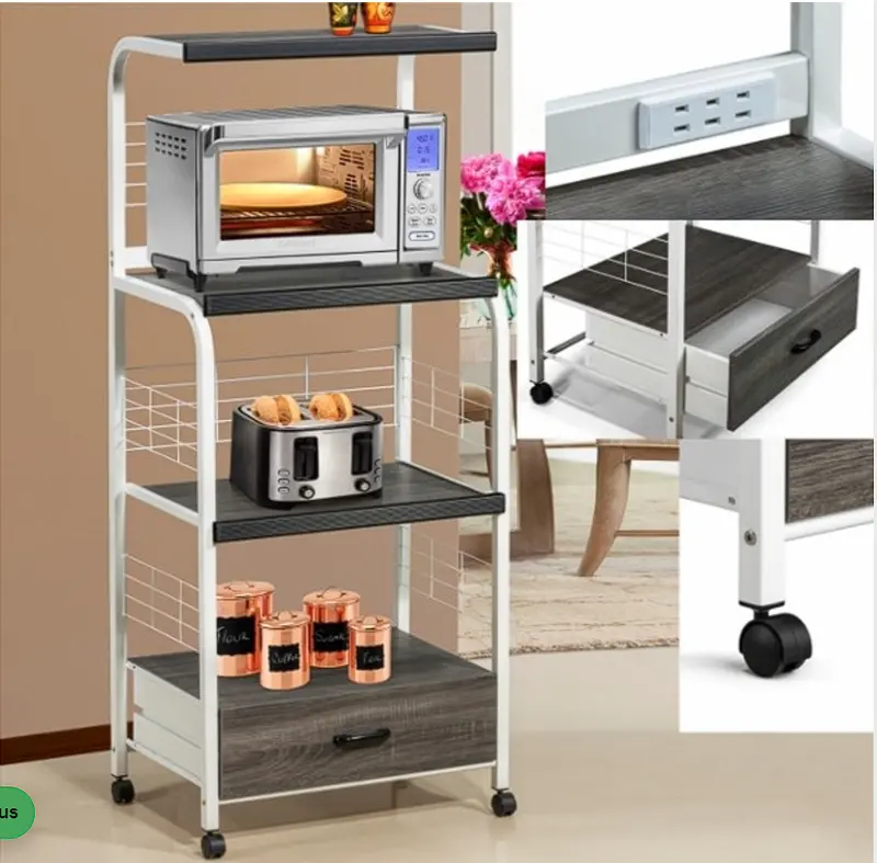 Kitchen Rolling Shelf Unit On Casters – Mobile Storage For Pantry Or Prep Area 1