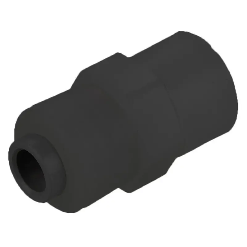 Kynar Pvdf Black Faucet Adapter: 1/4" To 7/16"-24 Uns 1