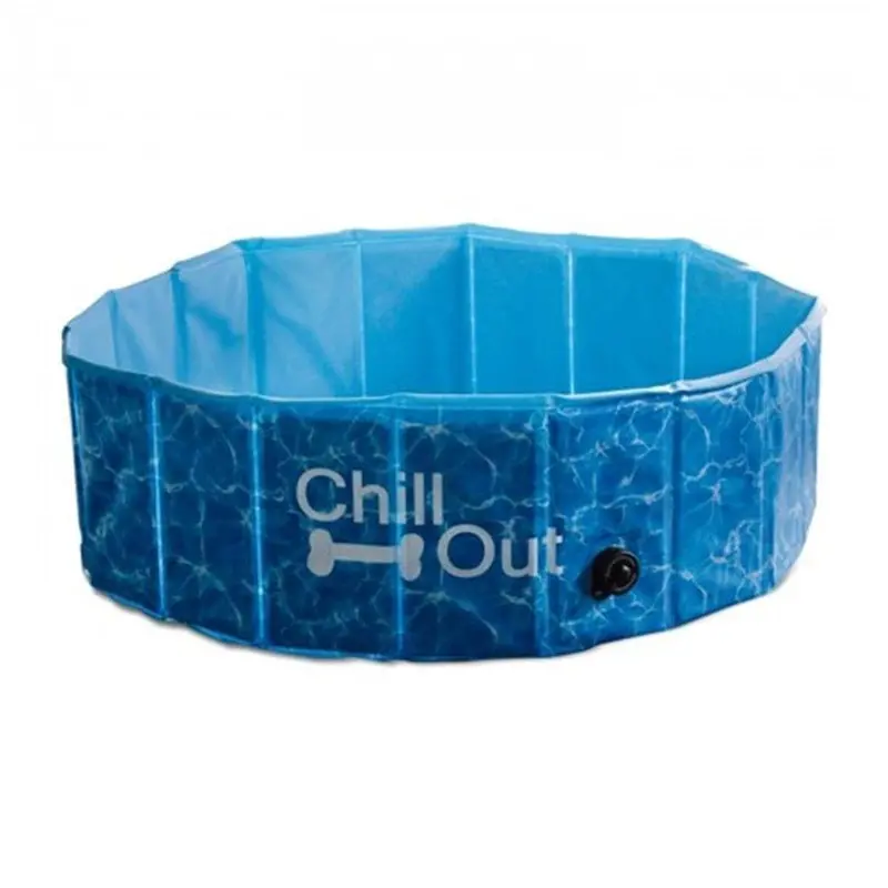 L-Shaped Pet Splash Pool – Durable Plastic Dog Swimming & Cooling Basin 1