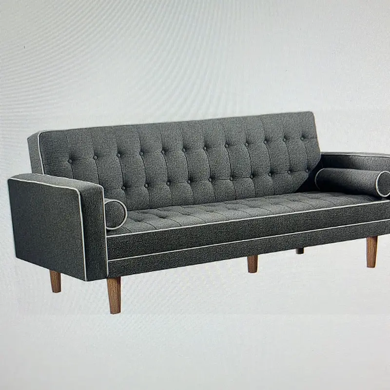 Lassen Grey Tufted Futon Sofa With Reversible Cushions 1