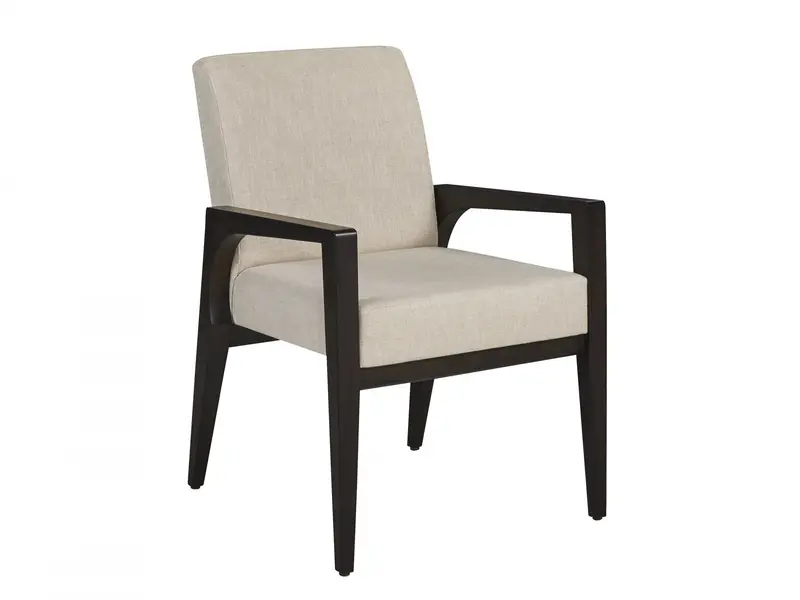 Latham Upholstered Armchair – Tailored Grey Fabric Seating 1